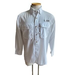 Bamini Bay white long sleeve fishing shirt size M